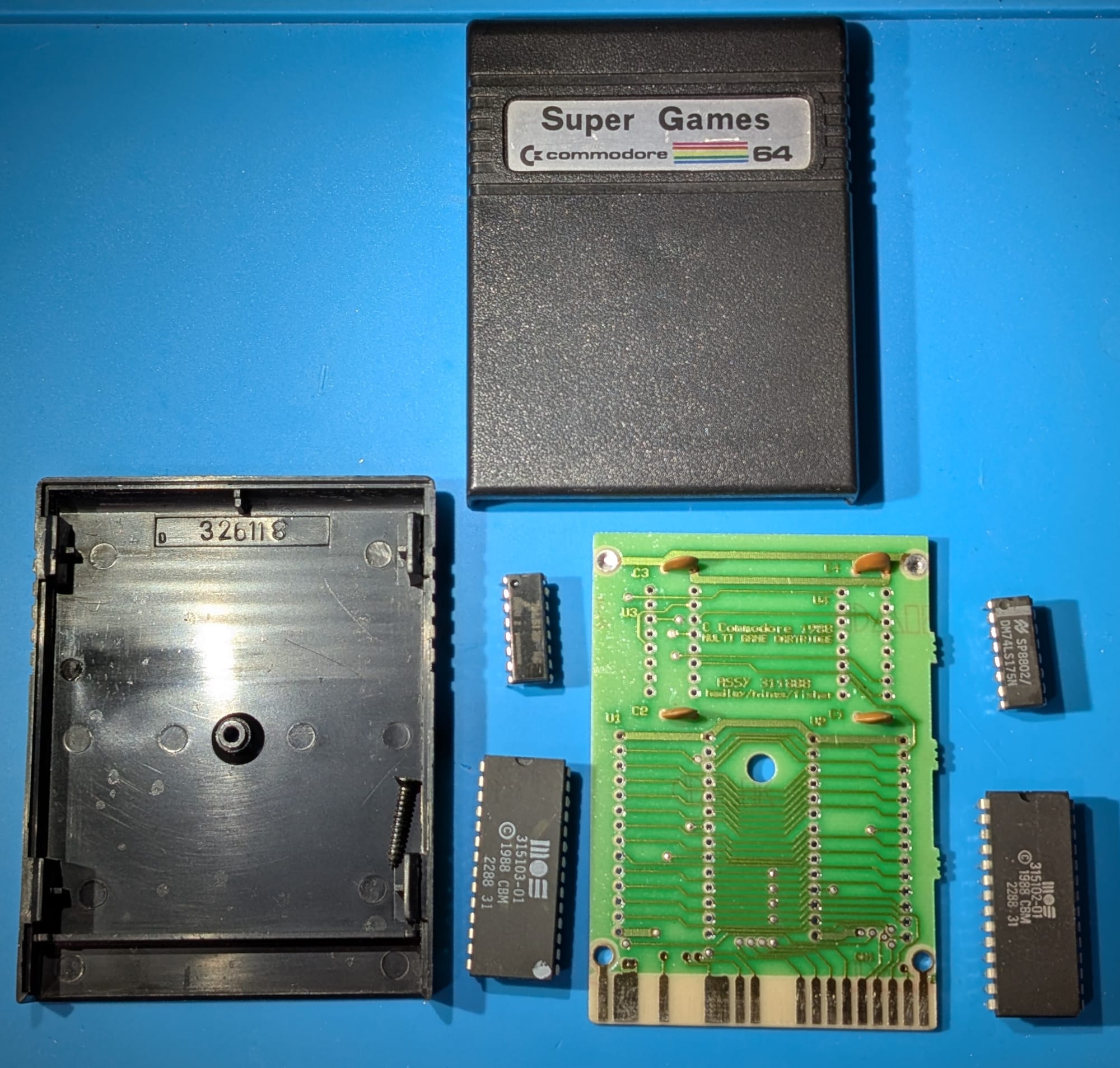 Disassembled Super Games Cartridge