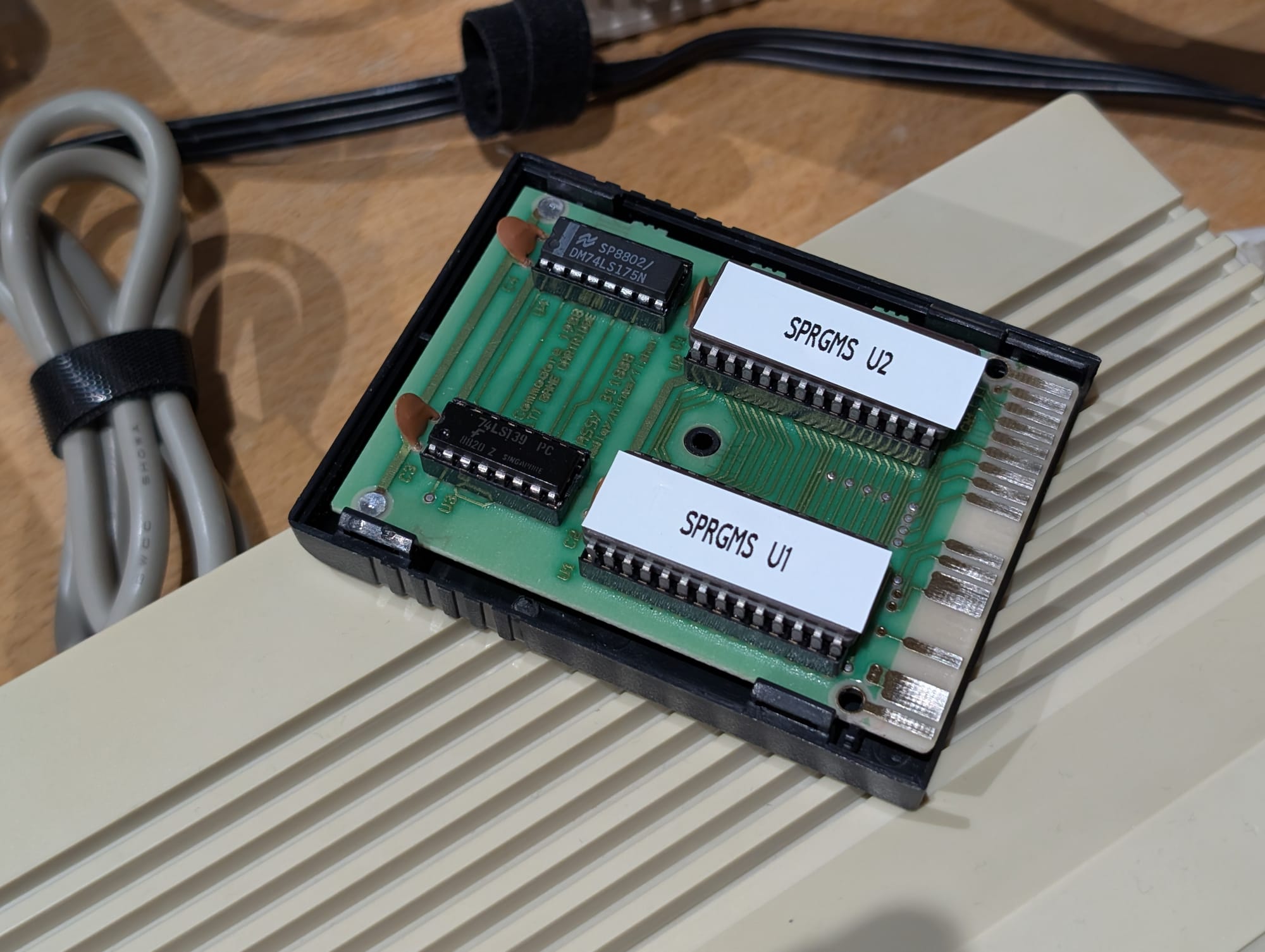 Super Games cartridge with socketed chips