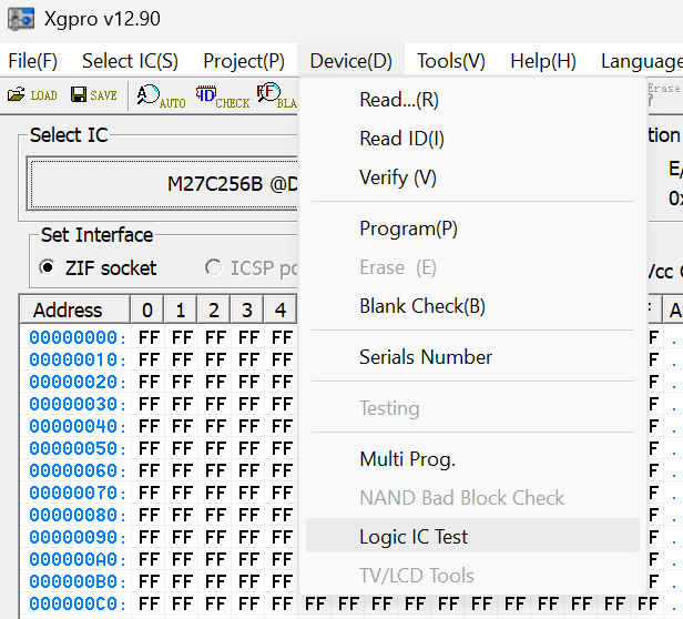 XGPRO software screenshot